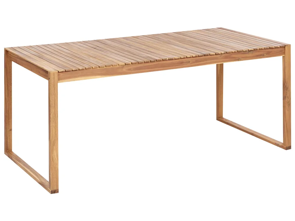 8 Seater Certificato Acacia Wood Garden Dining Set Leaf Pattern Green Cushions SASSARI II