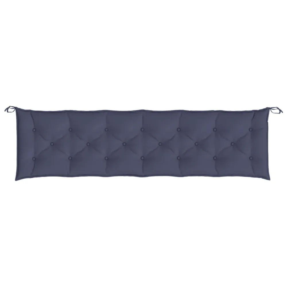 Sedia con Braccioli Cuscino Panca Giardino Blu Marino 200x50x7 cm Tessuto Oxford