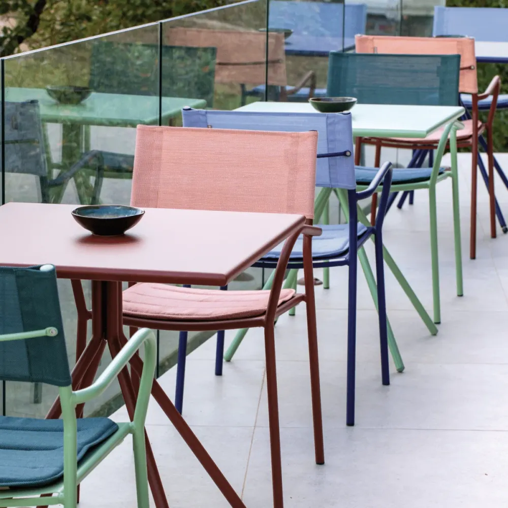 Sedia con Braccioli Cuscino da seduta per poltrona "Vera" da giardino telo Batyline cm 41x42 1,5h
