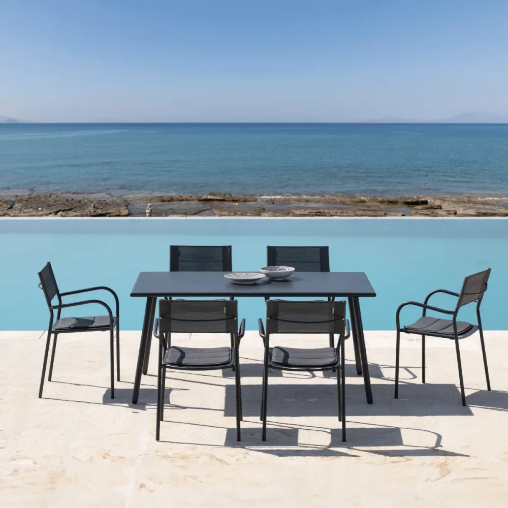 Sedia con Braccioli Cuscino da seduta per poltrona "Vera" da giardino telo Batyline cm 41x42 1,5h