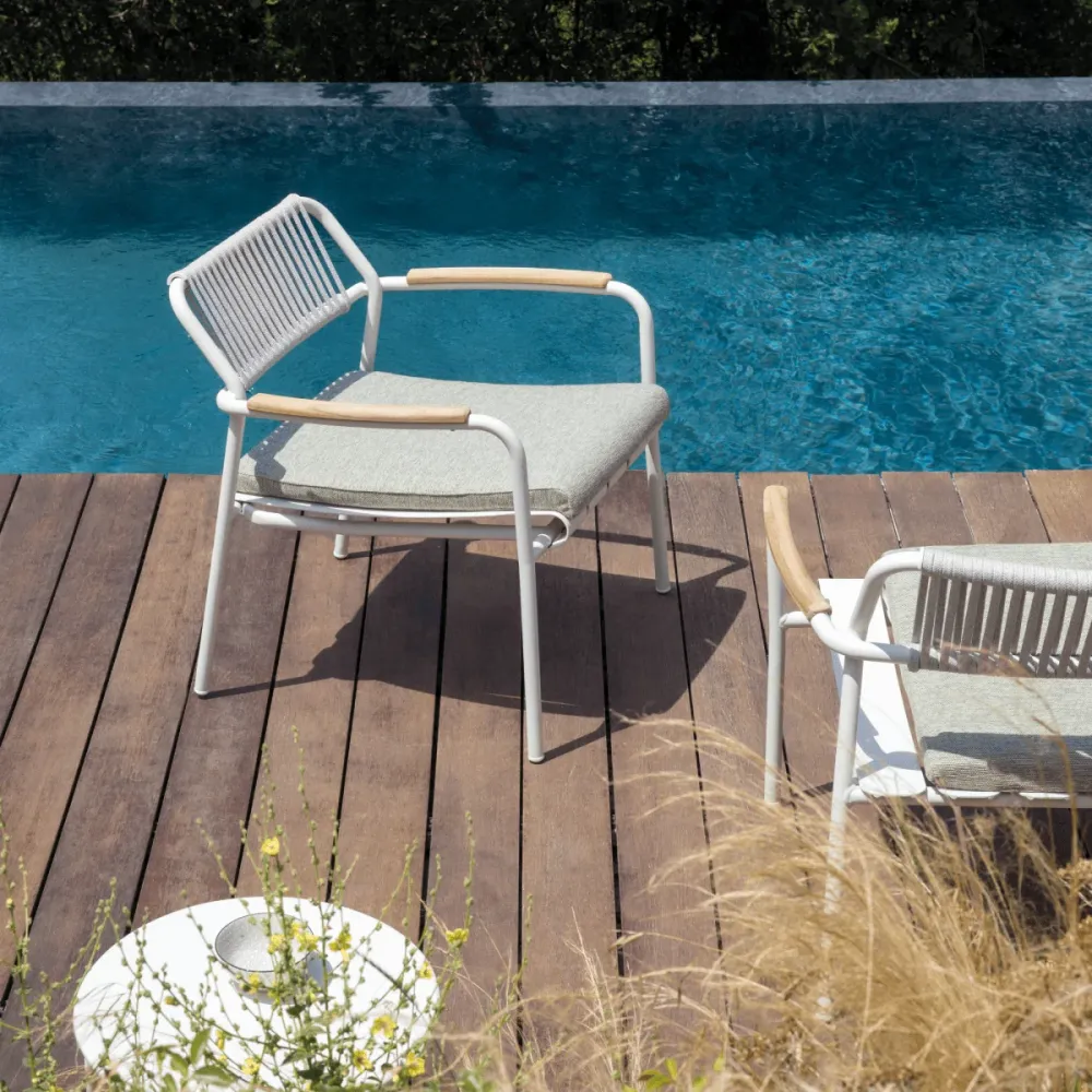 Sedia con Braccioli Cuscino sfoderabile per poltrona lounge e panchina "Verdea" tessuto impermeabile cm 50x63 6h