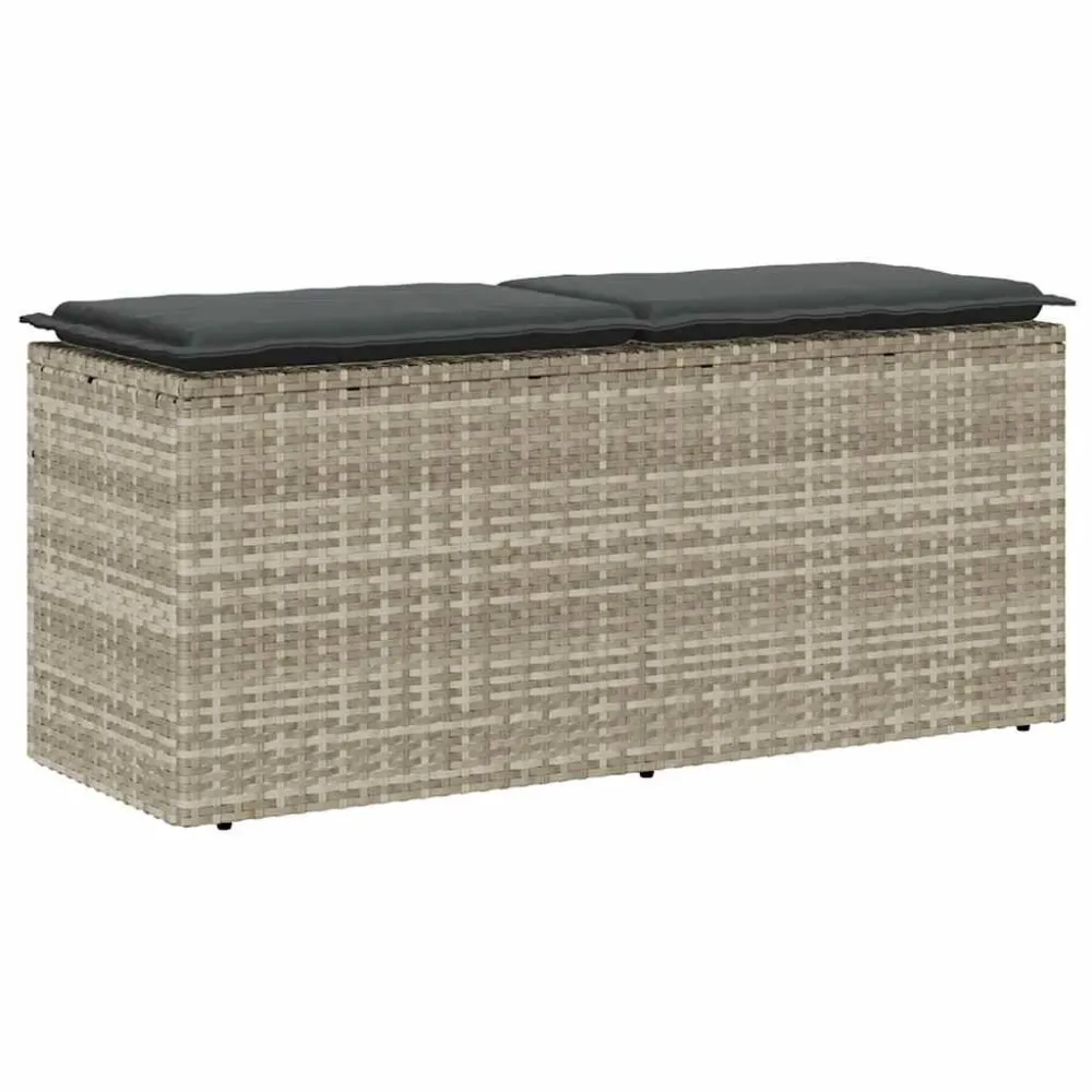 Sedia con Braccioli Panca da Giardino con Cuscino 110x40x44 cm Polyrattan