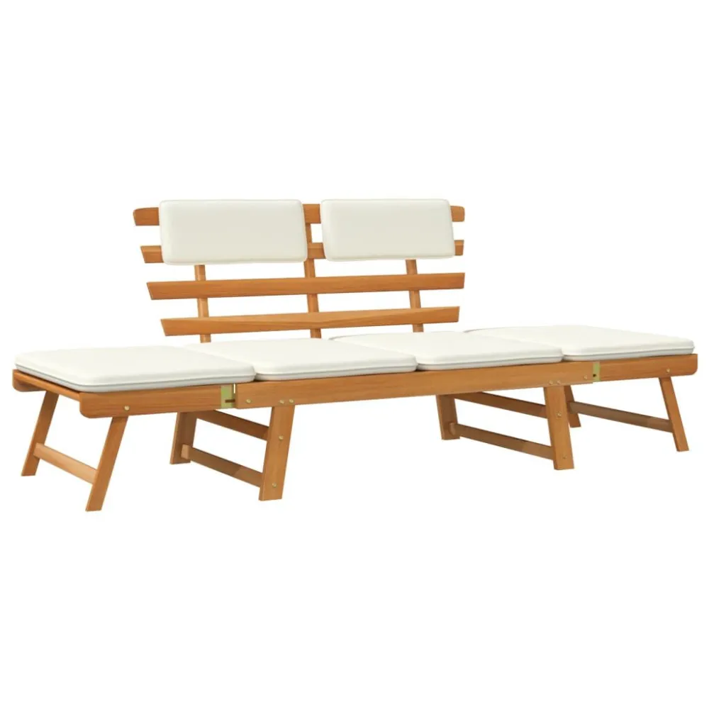 Sedia con Braccioli Panca da Giardino con Cuscini 2--1 190 cm Legno di Acacia