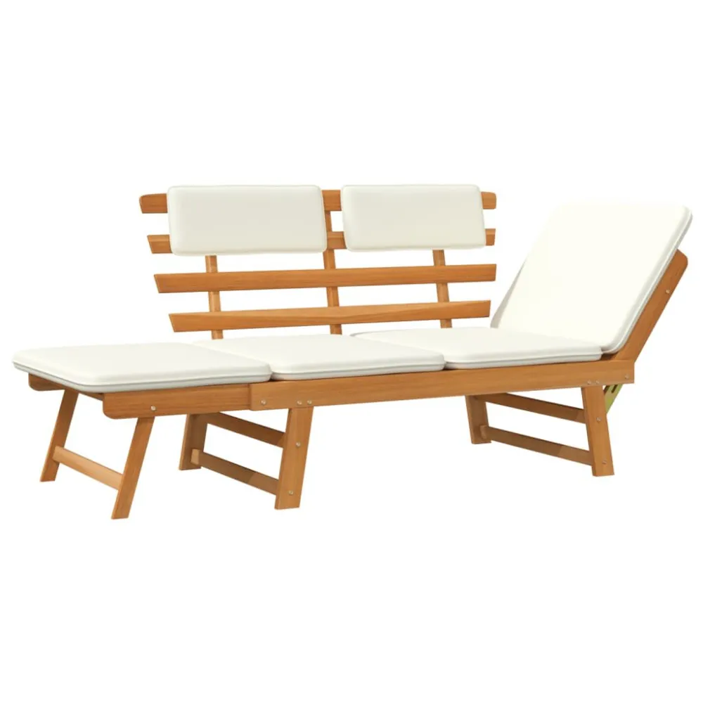 Sedia con Braccioli Panca da Giardino con Cuscini 2--1 190 cm Legno di Acacia