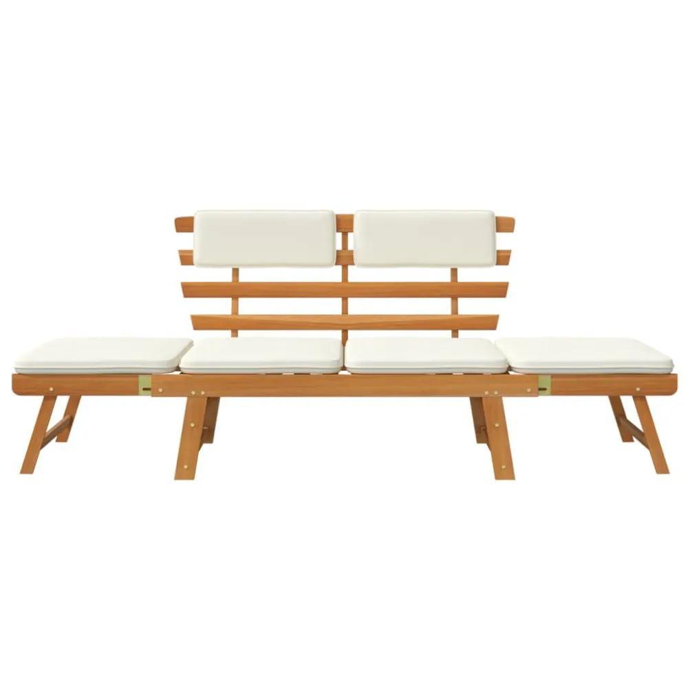Sedia con Braccioli Panca da Giardino con Cuscini 2--1 190 cm Legno di Acacia