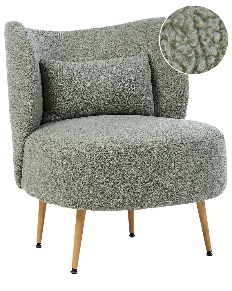 Sedia con Braccioli Poltrona OTSBY II con cuscino Bouclé Verde