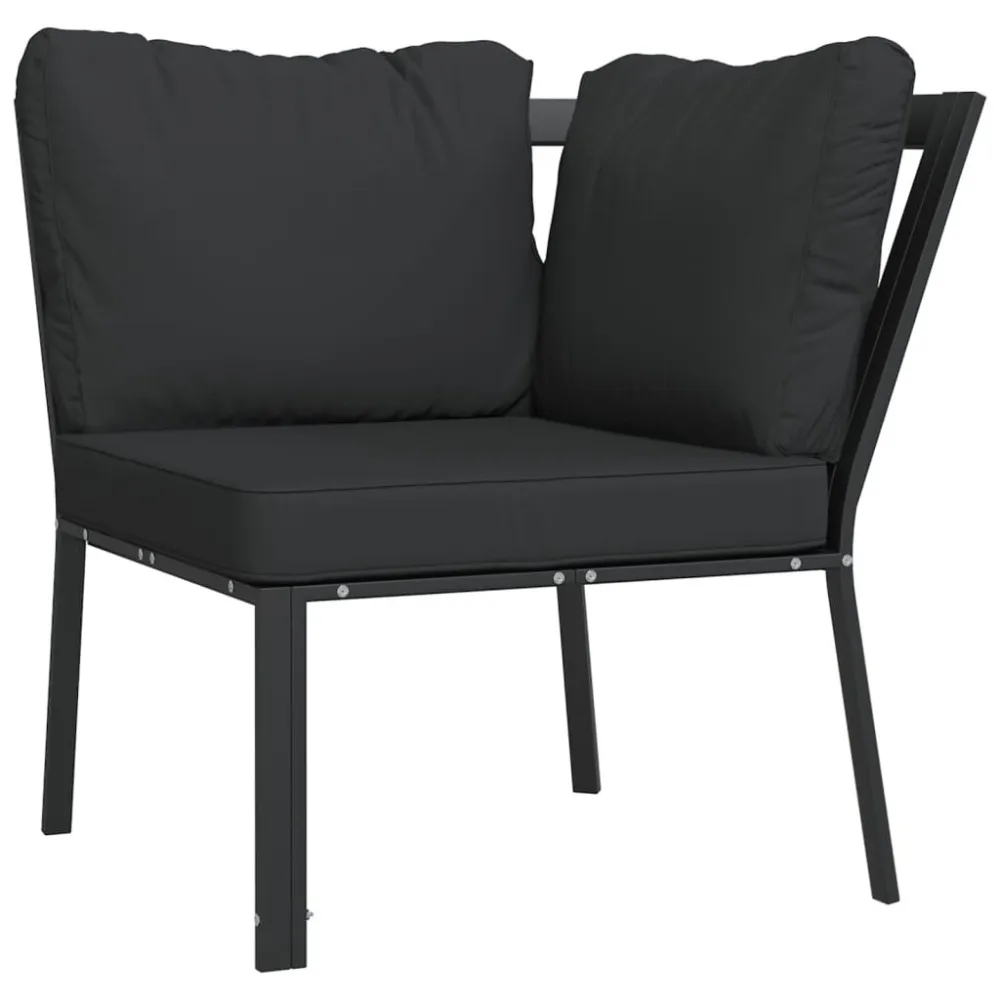 Sedia con Braccioli Sedia da Giardino con Cuscini Grigi 76x76x79 cm Acciaio