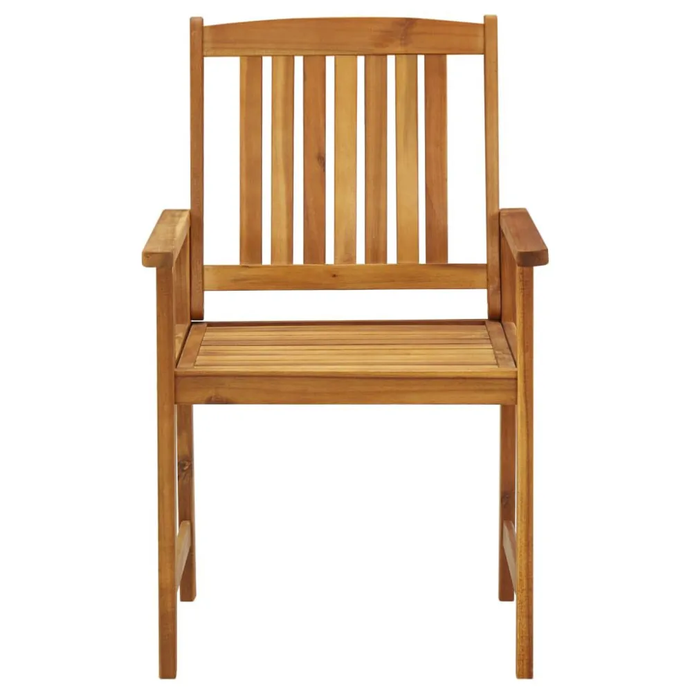 Sedia con Braccioli Sedie da Giardino con Cuscini 4 pz Massello di Acacia