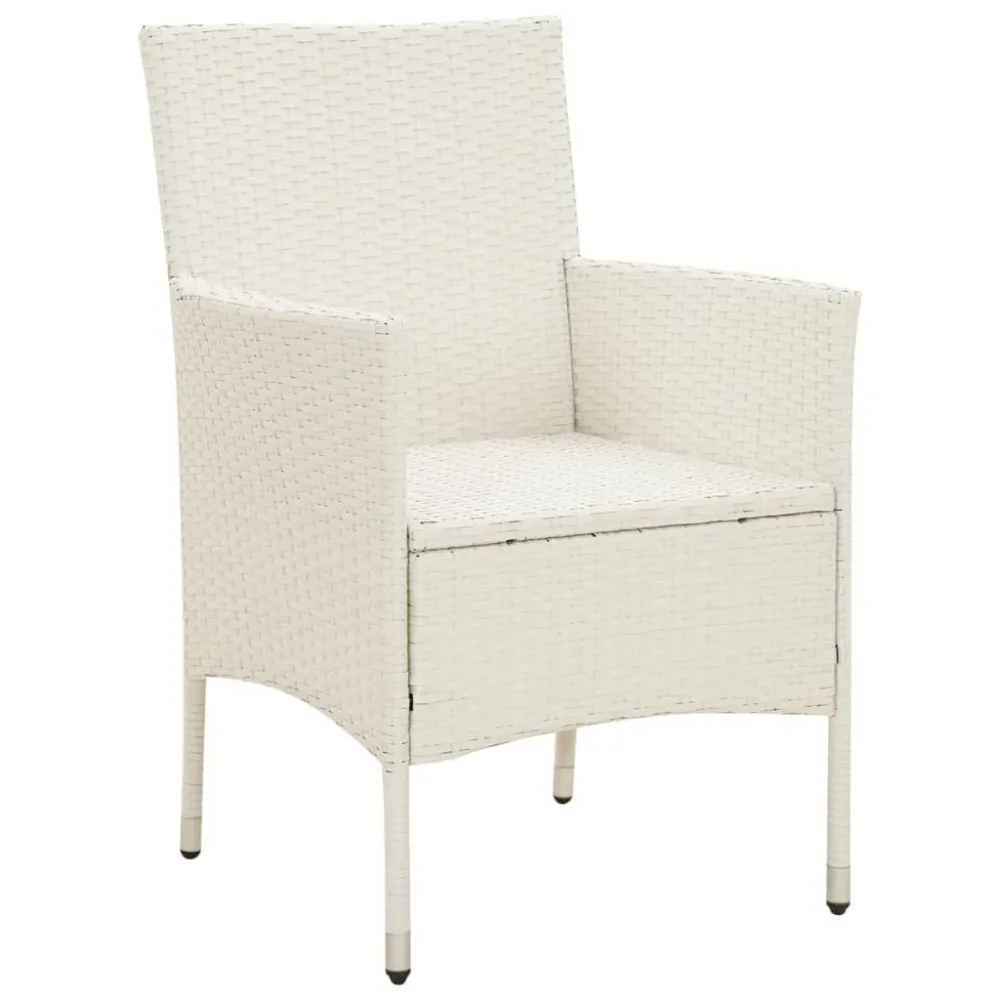 Sedia con Braccioli Sedie da Giardino con Cuscini 2 pz Polyrattan Bianche