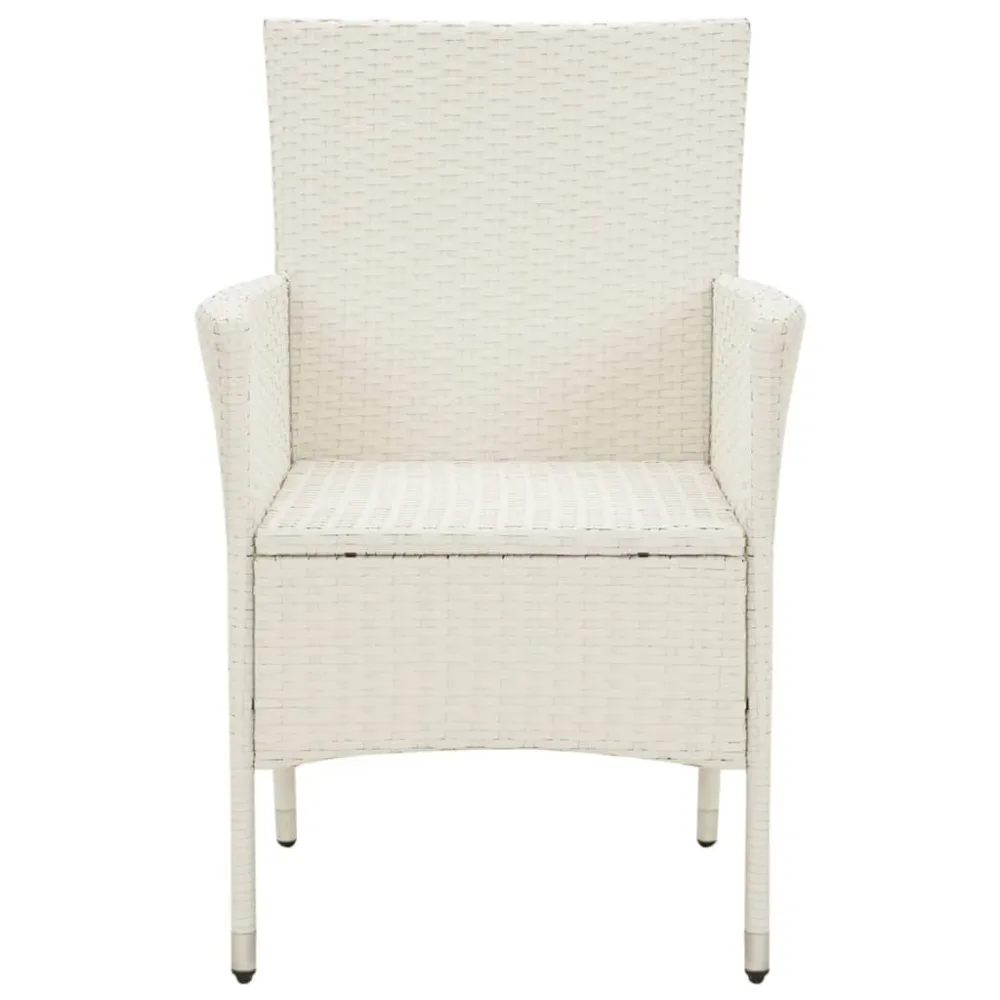 Sedia con Braccioli Sedie da Giardino con Cuscini 2 pz Polyrattan Bianche