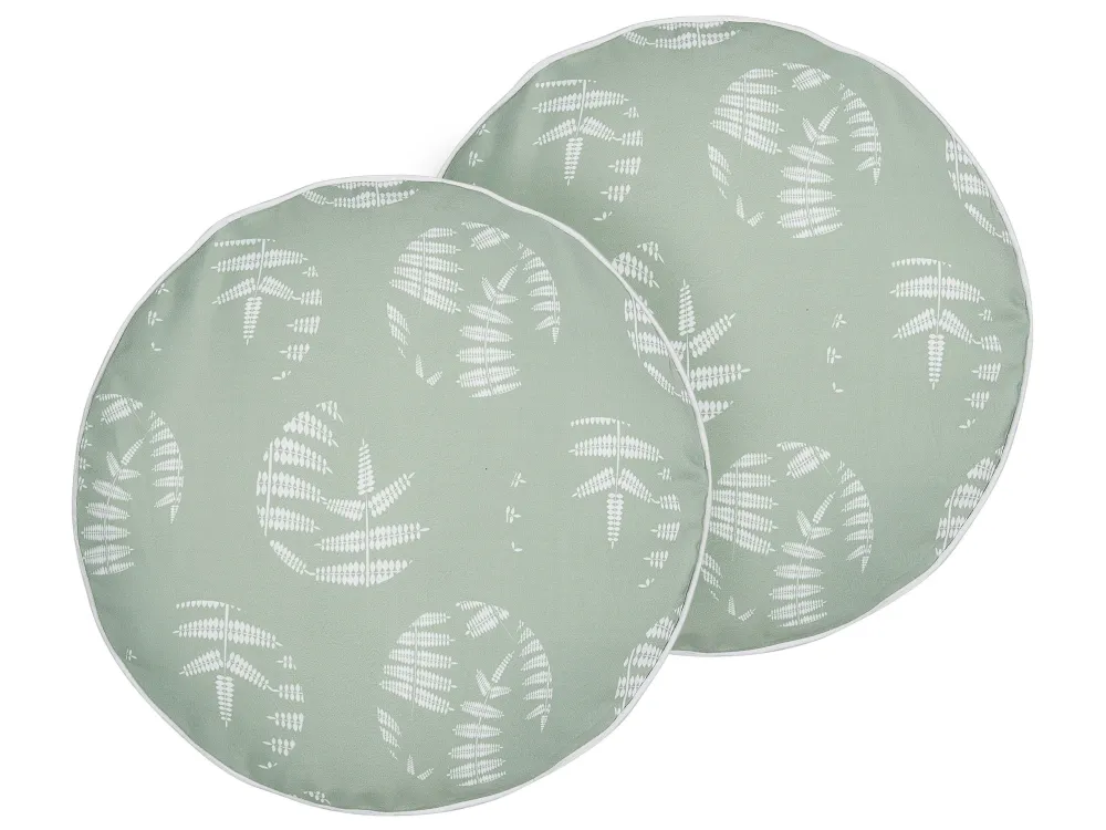 Sedia con Braccioli Set di 2 cuscini da esterno verde ⌀ 40 cm ALASSIO