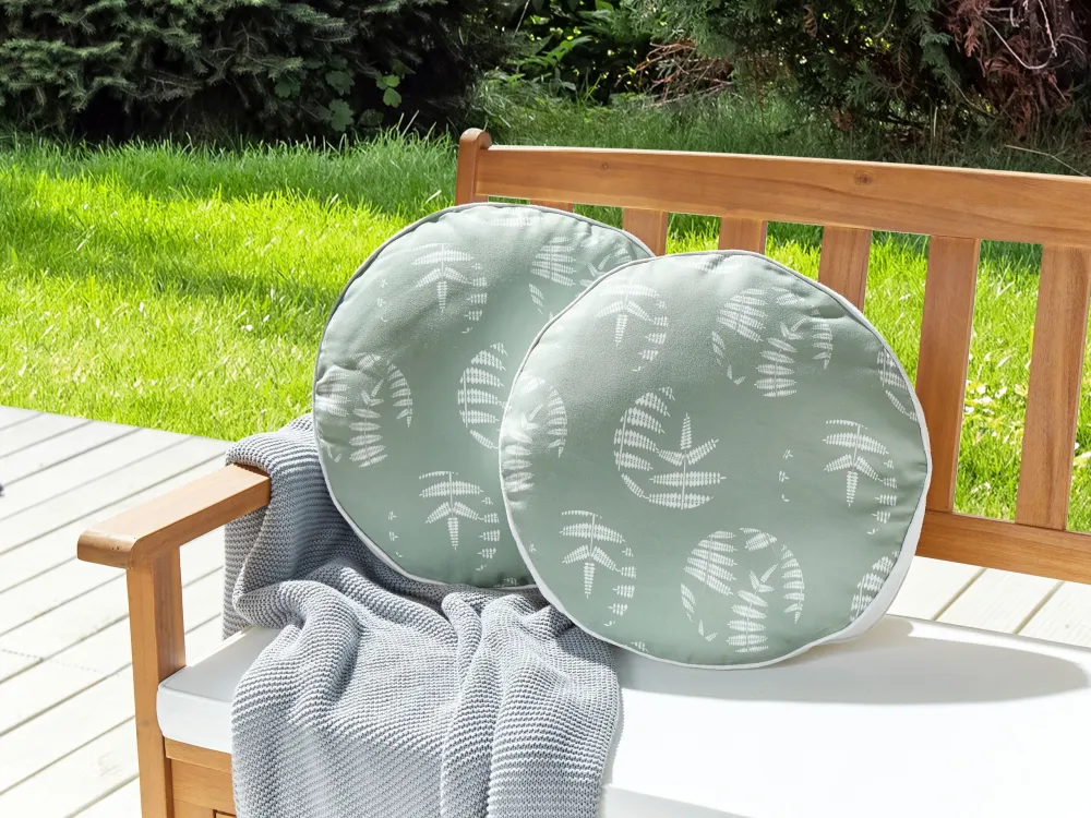 Sedia con Braccioli Set di 2 cuscini da esterno verde ⌀ 40 cm ALASSIO