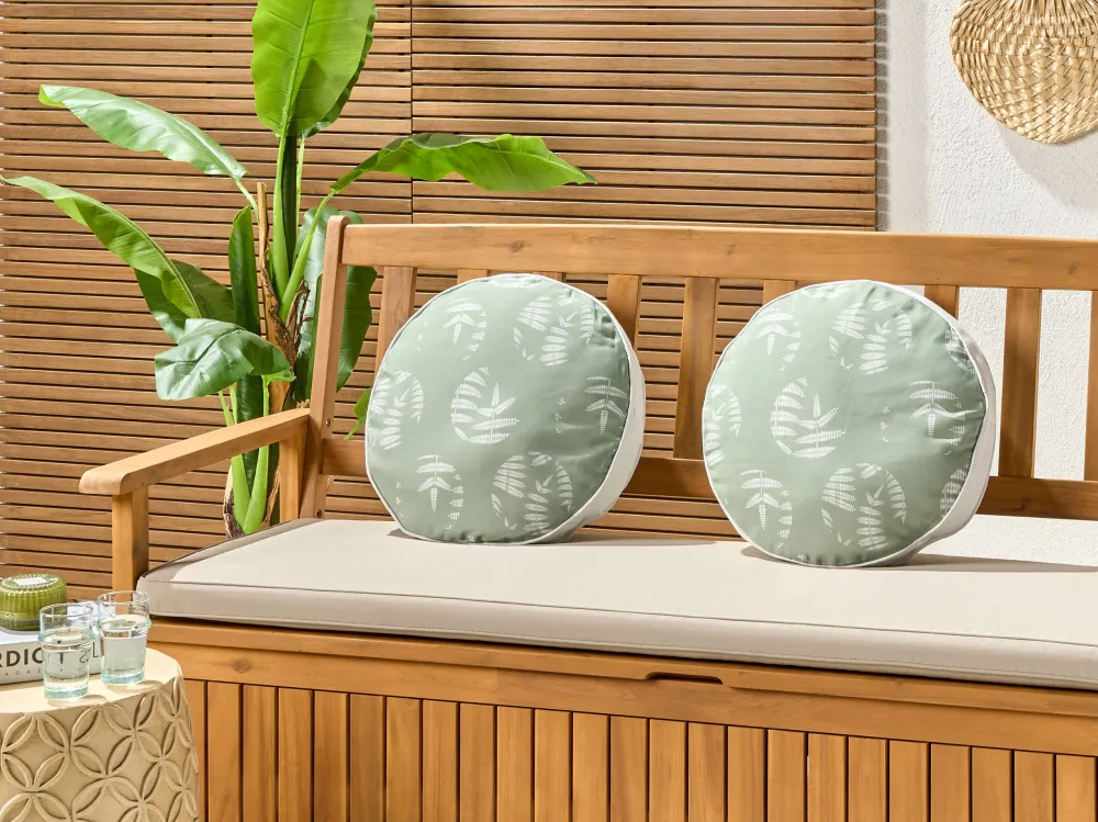 Sedia con Braccioli Set di 2 cuscini da esterno verde ⌀ 40 cm ALASSIO