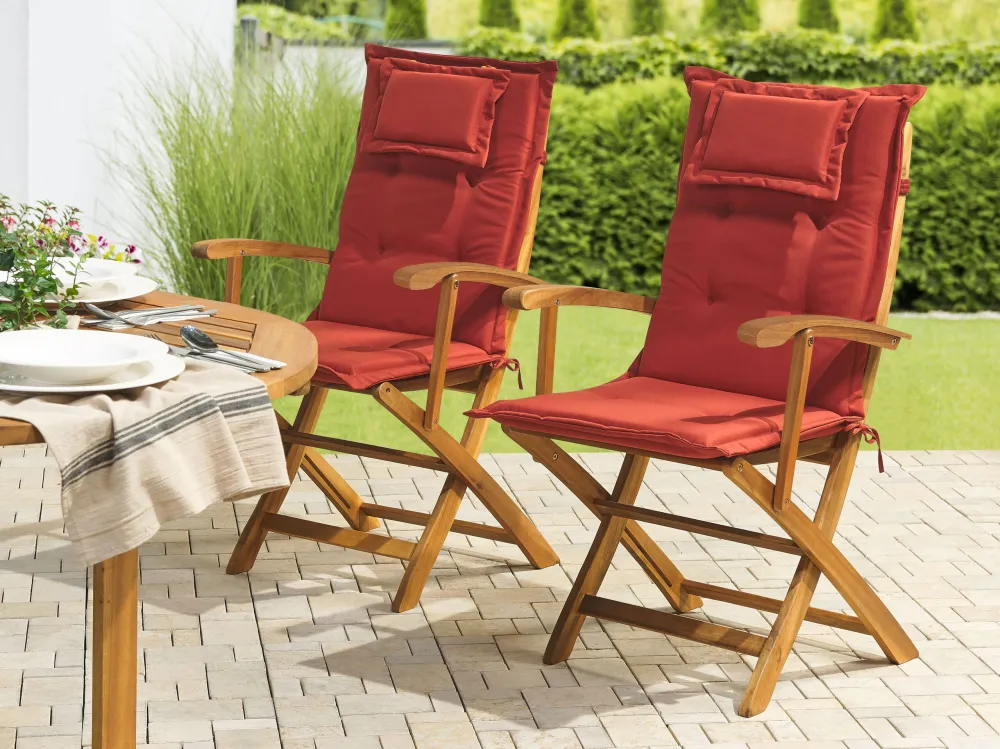 Sedia con Braccioli Set di 2 cuscini per sedia da giardino bordeaux MAUI