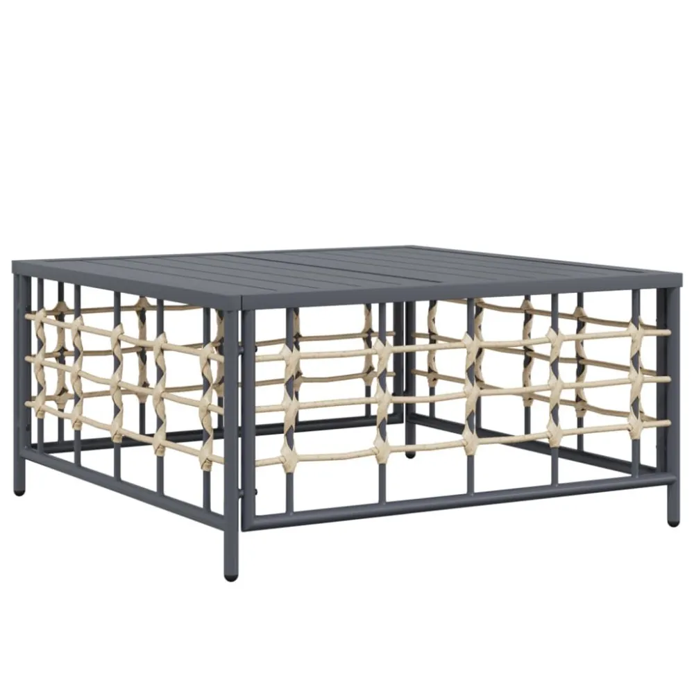 Sedia con Braccioli Set Divani da Giardino 3 pz con Cuscini Antracite Polyrattan