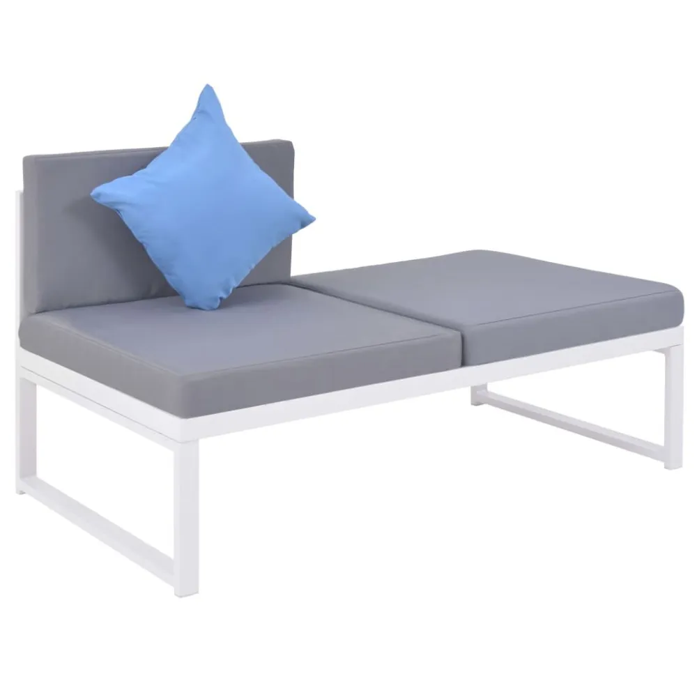 Sedia con Braccioli Set Divani da Giardino 5 pz con Cuscini Alluminio e WPC