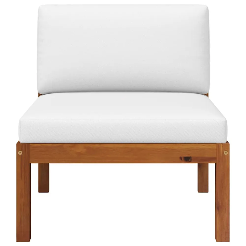 Sedia con Braccioli Set Divani da Giardino 3 pz con Cuscini Massello d'Acacia