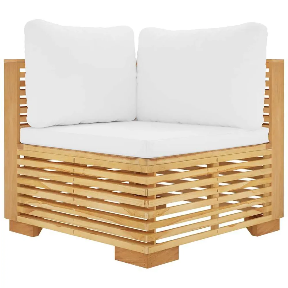 Sedia con Braccioli Set Divani da Giardino 8 pz con Cuscini Legno Massello di Teak