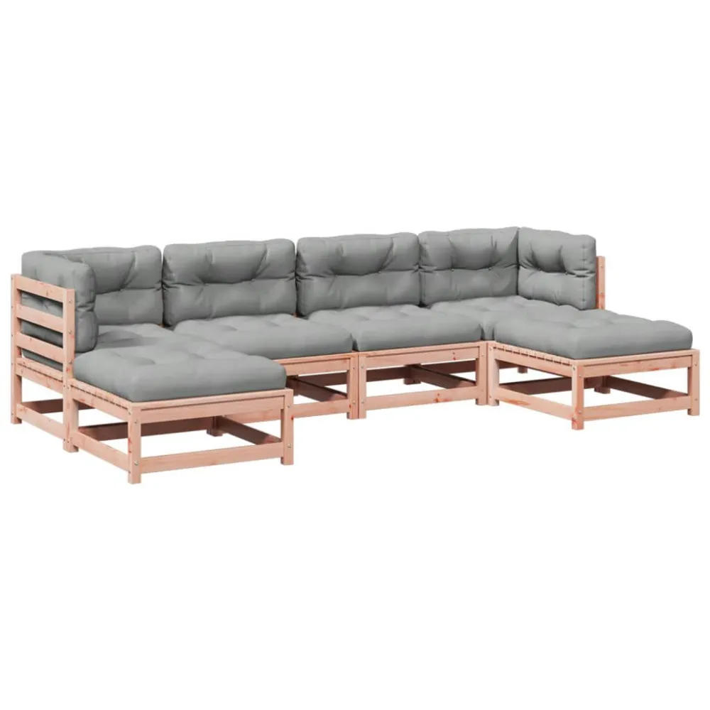 Sedia con Braccioli Set Divani Giardino 6 pz Cuscini Legno Massello Abete Douglas