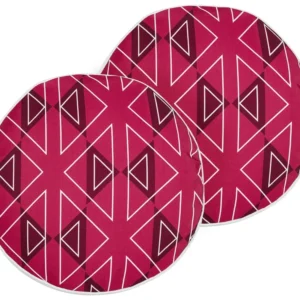 Sedia con Braccioli Set 2 Outdoor Cushions Geometric Pattern ⌀ 40 cm Pink MEZZANO