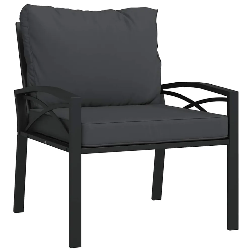 Sedia da Giardino con Cuscini Grigi 68x76x79 cm Acciaio Materiale Alluminio Anodizzato