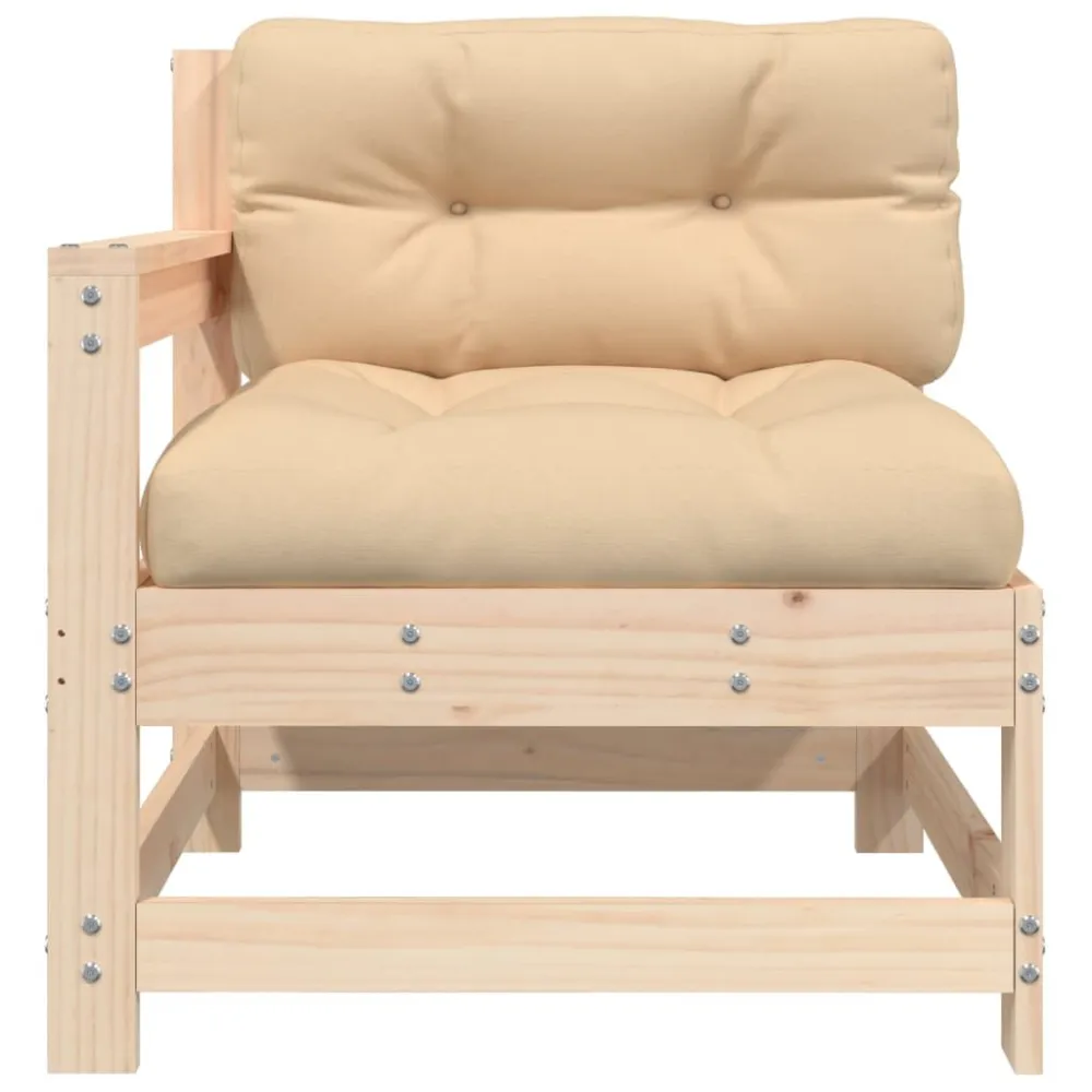 Sedia da Giardino con Cuscini Legno Massello di Pino Materiale Alluminio Anodizzato