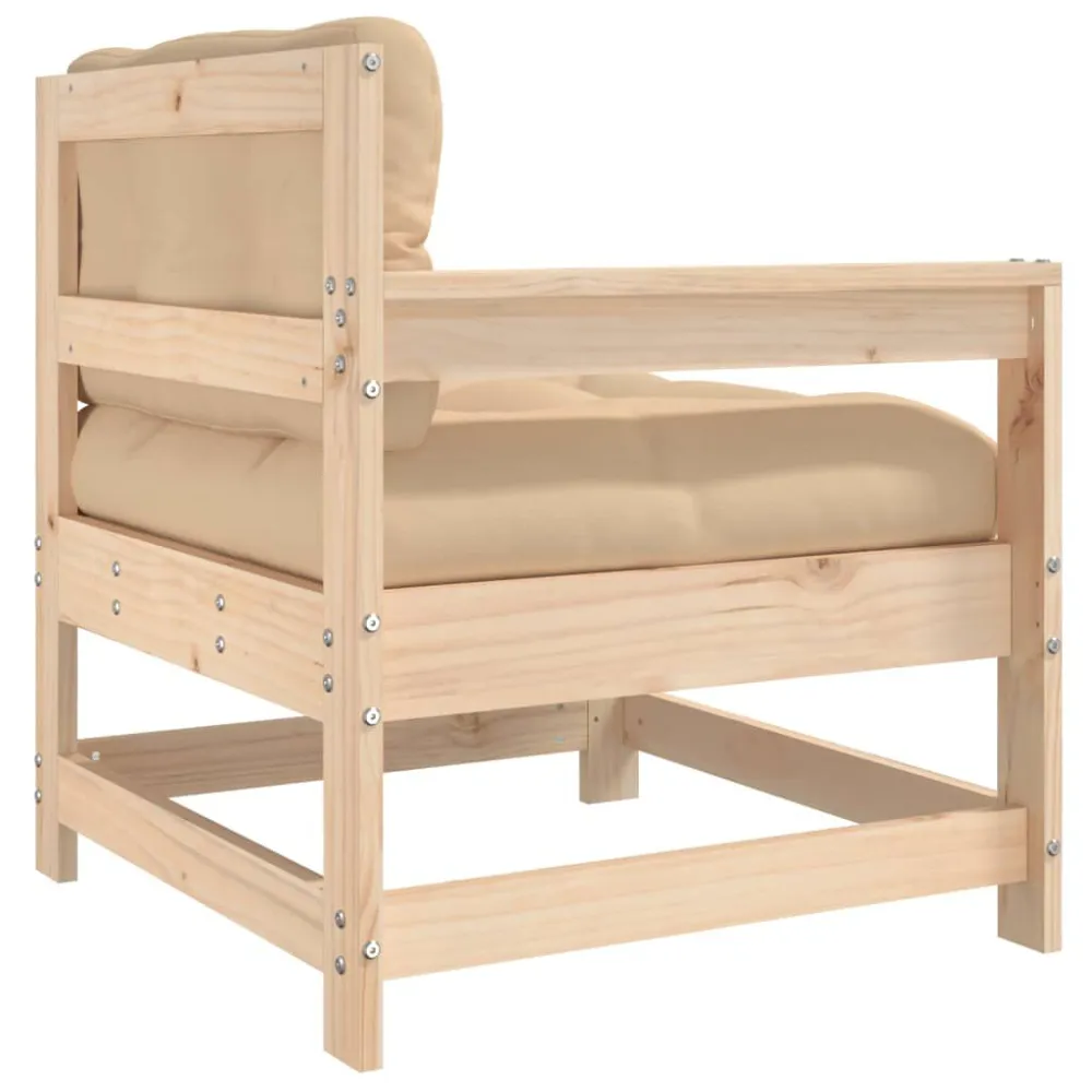 Sedia da Giardino con Cuscini Legno Massello di Pino Materiale Alluminio Anodizzato