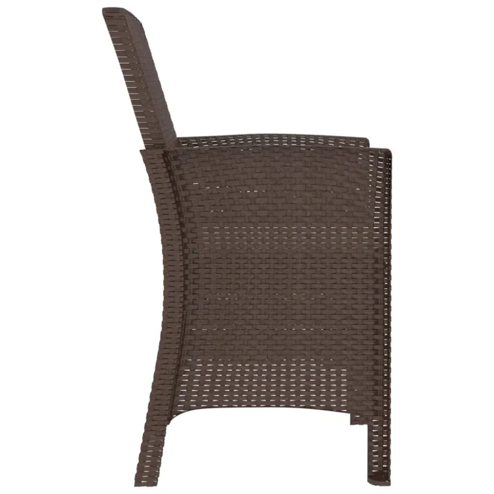 Sedia da Giardino con Cuscino Rattan PP Marrone con Sistema di Montaggio Rapido