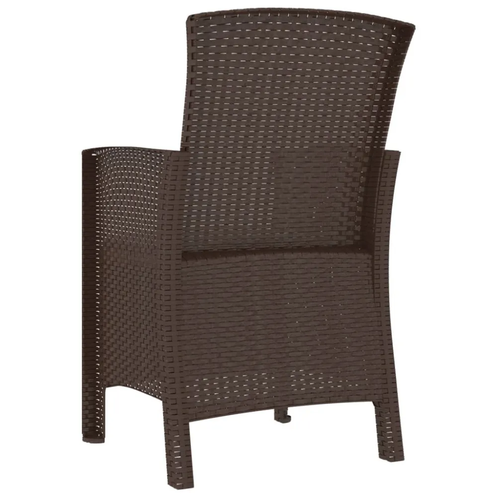 Sedia da Giardino con Cuscino Rattan PP Marrone con Sistema di Montaggio Rapido