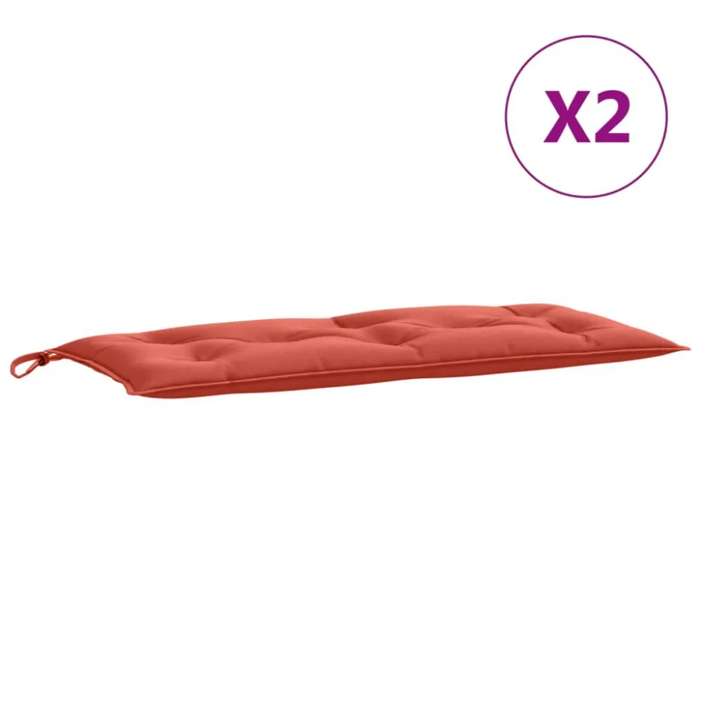 Sedia da Giardino Cuscini Panca Giardino 2pz Rosso Mélange 100x50x7cm Tessuto