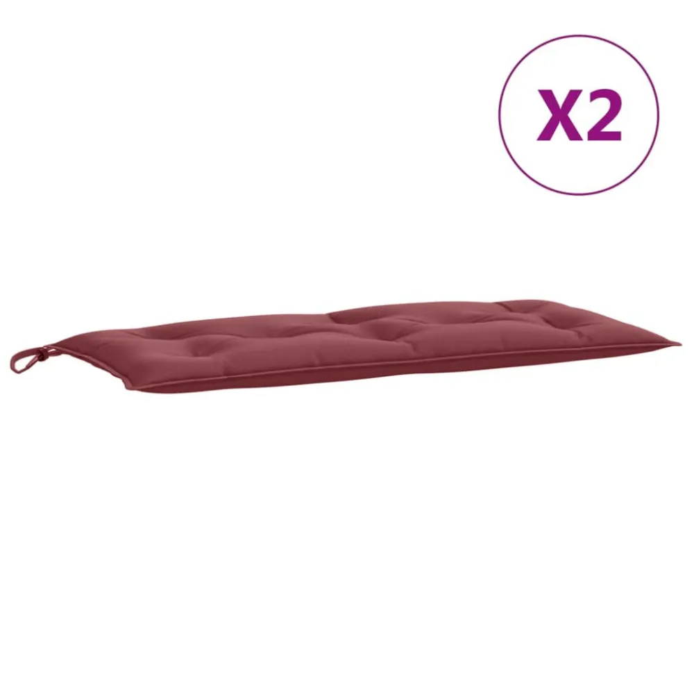 Sedia da Giardino Cuscini Panca Giardino 2pz Rosso Vino Mélange 100x50x7cm