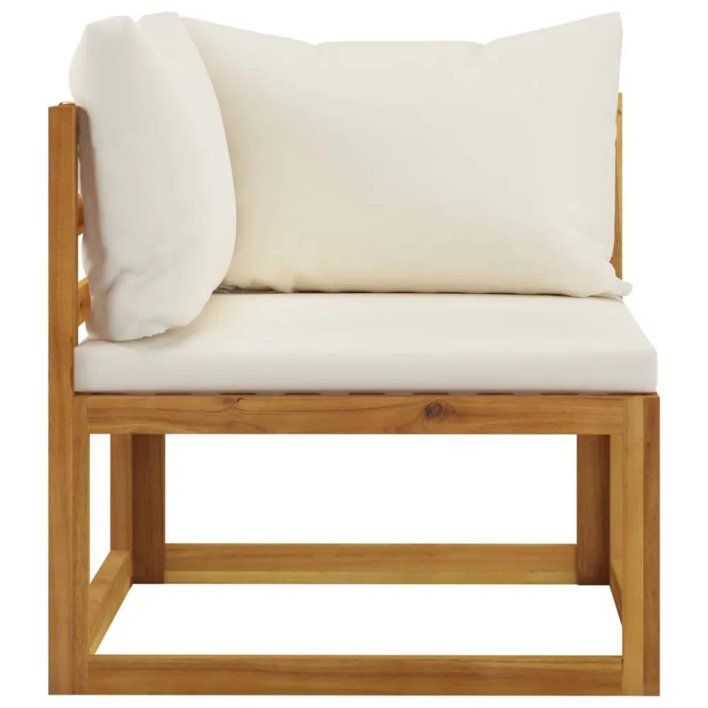 Sedia da Giardino Panchina da Giardino 2 Posti con Cuscini Bianco Crema
