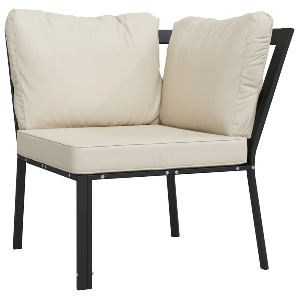 Sedia da Giardino Sedia da Giardino con Cuscini Sabbia 76x76x79 cm Acciaio
