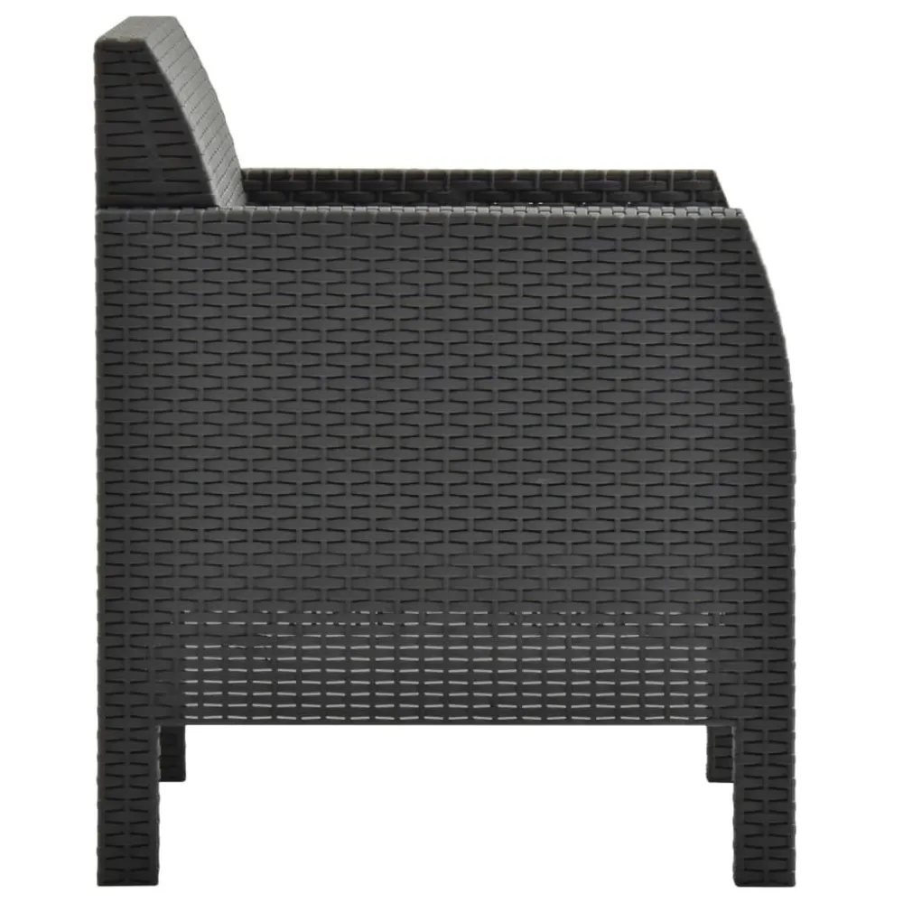 Sedia da Giardino Sedie da Giardino con Cuscini 2 pz Rattan PP Antracite