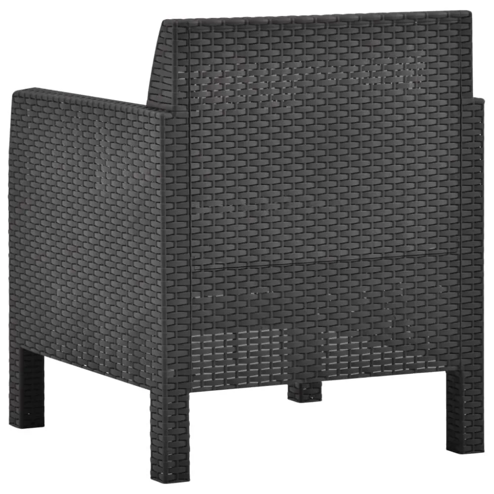 Sedia da Giardino Sedie da Giardino con Cuscini 2 pz Rattan PP Antracite