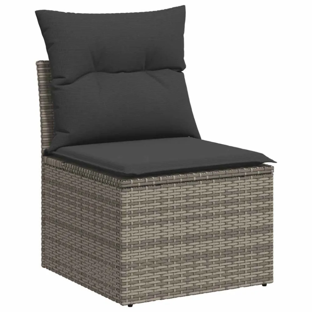 Sedia Giardino Senza Braccioli con Cuscini Grigio Polyrattan Materiale Alluminio Anodizzato