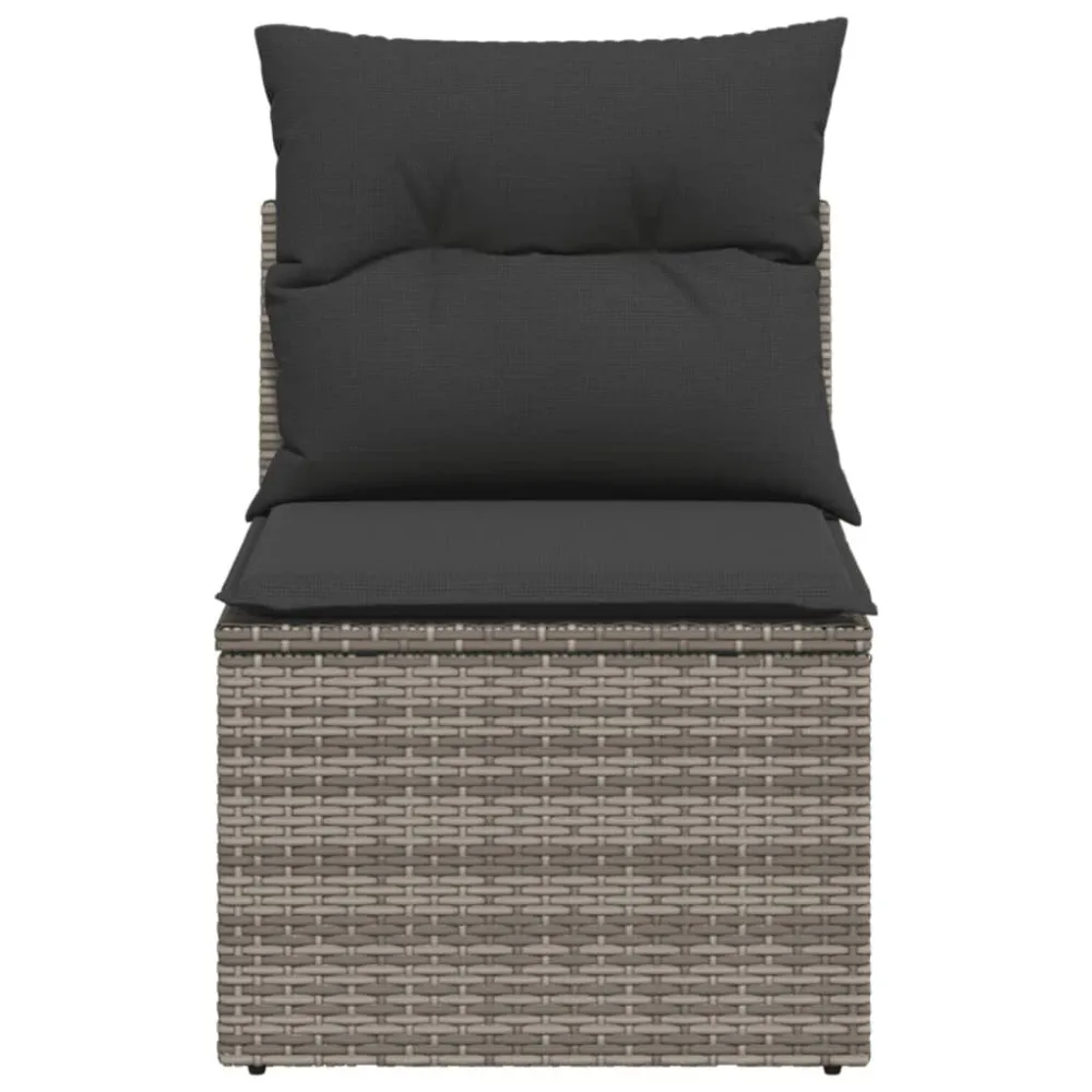 Sedia Giardino Senza Braccioli con Cuscini Grigio Polyrattan Materiale Alluminio Anodizzato