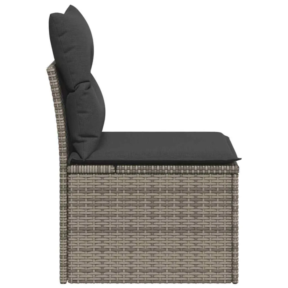 Sedia Giardino Senza Braccioli con Cuscini Grigio Polyrattan Materiale Alluminio Anodizzato