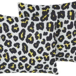 Sedia da Giardino Set di 2 cuscini da giardino leopardati bianco e nero 45 x 45 cm KARDITSA