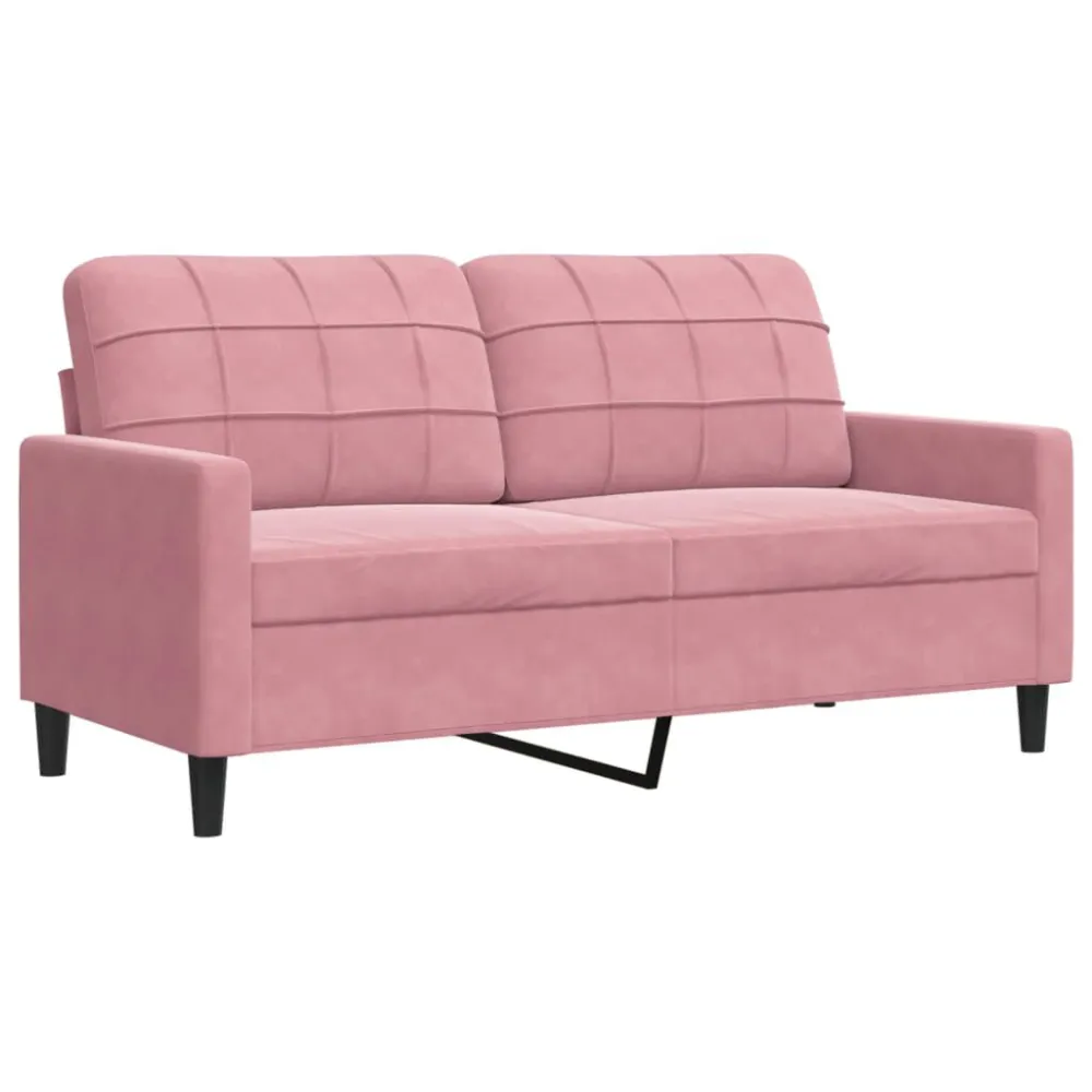 Sedia da Giardino Set di Divani 3 pz con Cuscini rosa Velluto