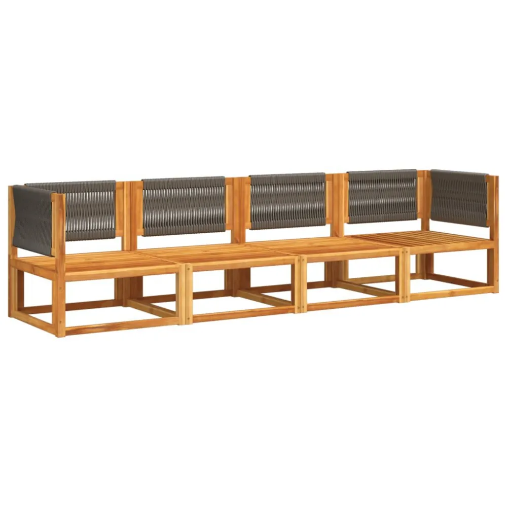 Sedia da Giardino Set Divani da Giardino 4pz con Cuscini Legno Massello di Acacia
