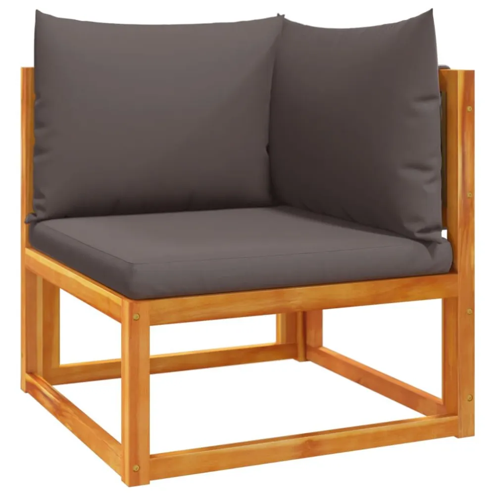Sedia da Giardino Set Divani da Giardino 4pz con Cuscini Legno Massello di Acacia