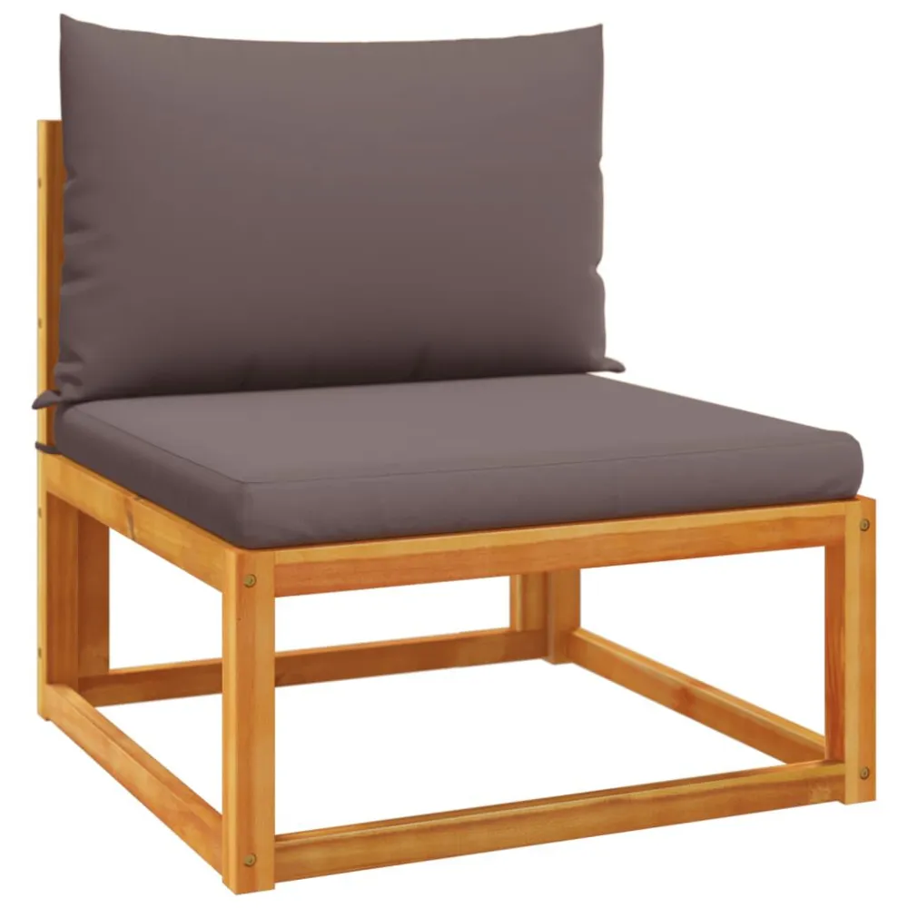 Sedia da Giardino Set Divani da Giardino 4pz con Cuscini Legno Massello di Acacia