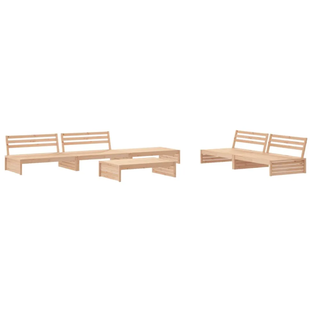 Sedia da Giardino Set Divani da Giardino 6 pz con Cuscini Legno Massello
