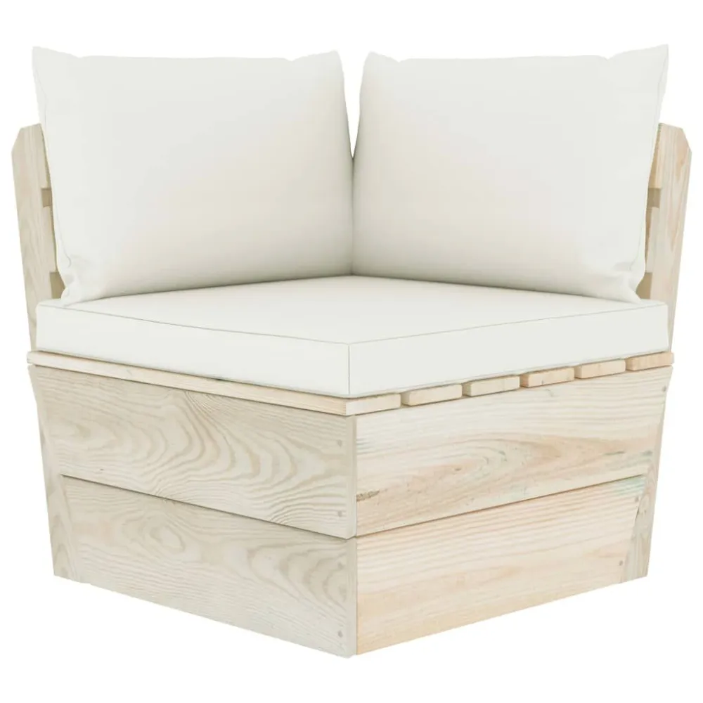 Sedia da Giardino Set Divani da Giardino su Pallet 4 pz con Cuscini Legno Abete