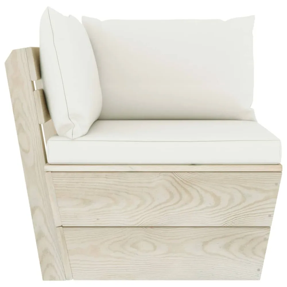 Sedia da Giardino Set Divani da Giardino su Pallet 4 pz con Cuscini Legno Abete