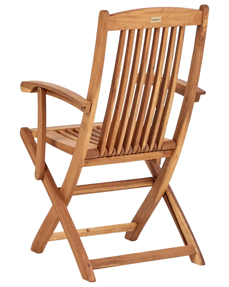 Sedia da Giardino Set 2 Garden Chairs MAUI II Acacia Wood Light Wood
