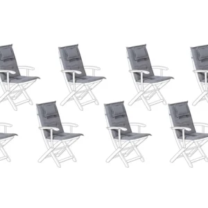 Sedia da Giardino Set 8 Outdoor Seat/Back Cushions Graphite Grey MAUI