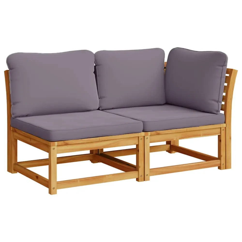 Sedia da Giardino Set Salotto da Giardino 2 pz con Cuscini Legno Massello Acacia