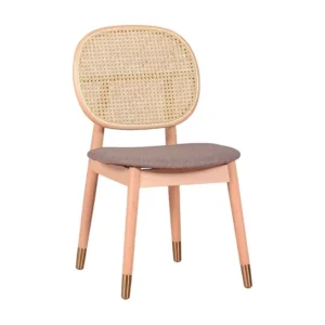 Sedia legno di faggio e rattan naturale con cuscino cotone - Marsh - Faggio naturale | Pieghevole e Leggera